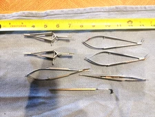 7 microsurgical tools Miltex Mueller Jarit Weck scissors retractors forceps +