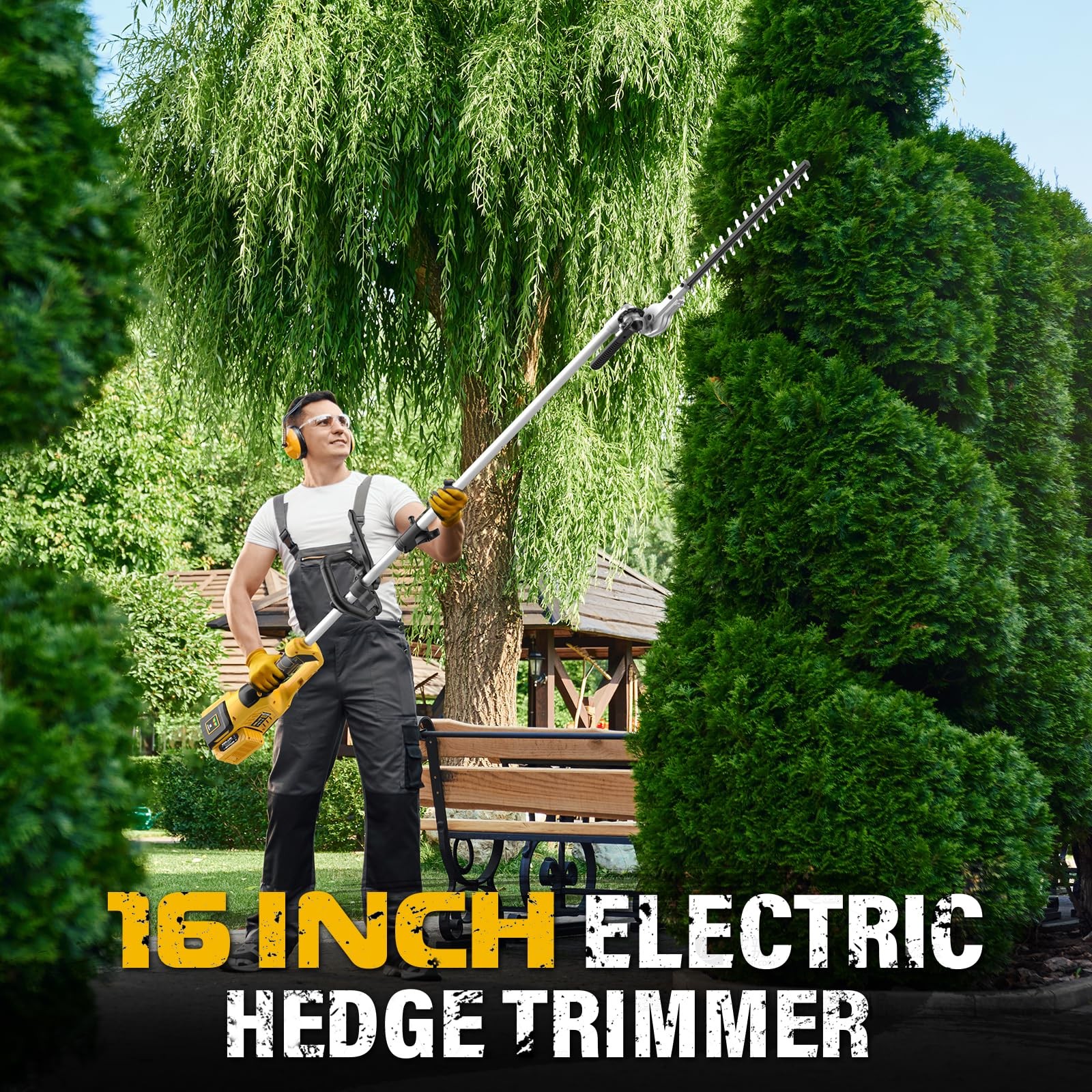 40V Cordless Weed Wacker, 8" Electric Pole Saw, Hedge Trimmer and Brush Cutte...