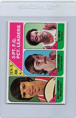 1975/76 Topps #223 3-Pt FG PCT. Leaders Shepherd/ Dampier/ Smith EX/MT *DA-E4857