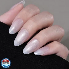 evpct Cat Eye Press on Nails Almond Short, Cat Eye Stick on Nails Press on, P