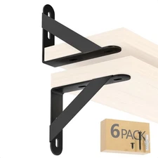 4x3 Shelf Brackets 6-Pack, Support Holder Steel Wall (6 PACK) 