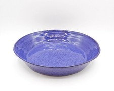 Vintage J.B. Cole Pottery Attributed 10.5" Blue Glazed Pie Dirt Dish Seagrove NC