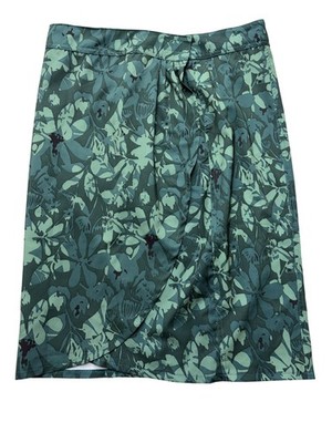 RipSkirt Skirt Womens Large Green Floral Wrap Quick Dry Stretch Pockets Knee