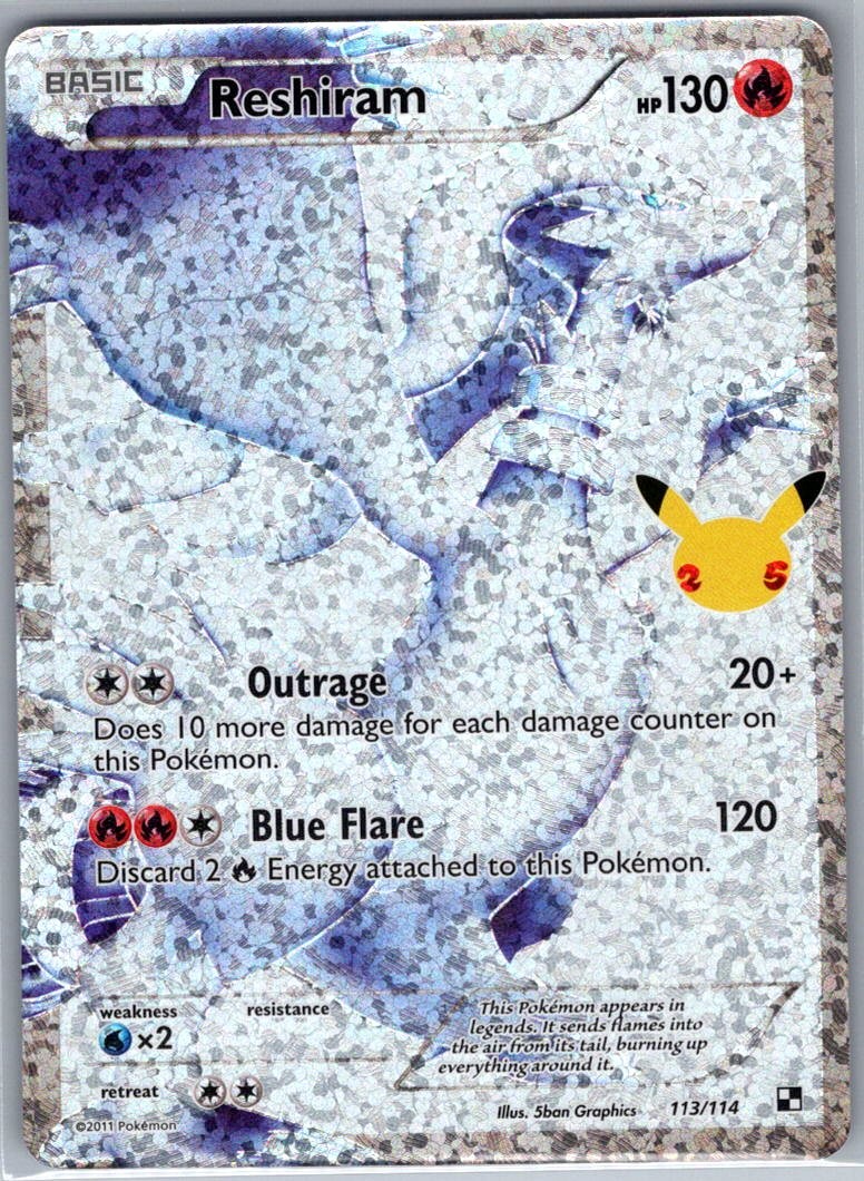 Reshiram 113/114 Celebrations: Classic Collection - Pokemon Card - NM