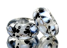 Big Hole Handmade Lampwork Beads From Murano Glass Tamara Yarilo Brand 2 pcs