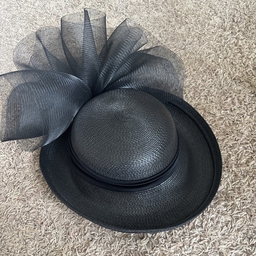 Vintage Kentucky Derby Oaks Hat Black Jodie J By Sylvia Made Is USA  LOOK
