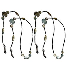 2 Pcs Retro Beads Eyeglasses Chain Elegant Glasses Holder Strap for Reading