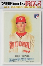 Ian Desmond Rookie Baseball Card 2010 Topps Allen & Ginter #172 Nationals. rookie card picture