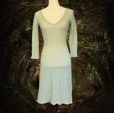 Vintage 90s Betsey Johnson Sheer Floral Lace Slip Dress S