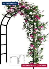 Adorox 7.8ft Garden Arch Trellis for Climbing Plants, Metal Arch Frame, Pumpkin
