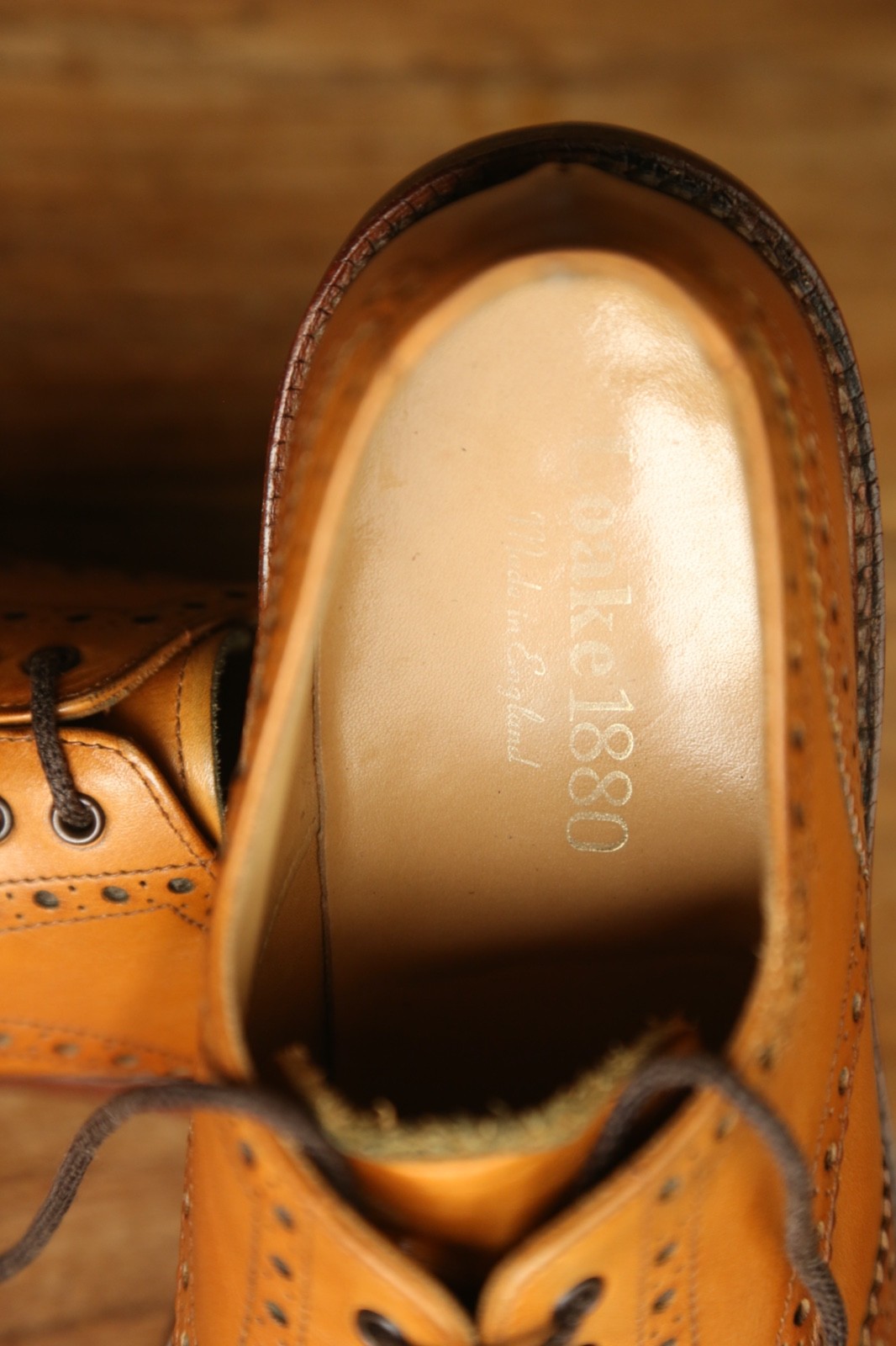 Loake 1880 Chester Tan Brown Leather Derby Brogue Shoes Men's UK 7 F US 8 EU 41 image 9