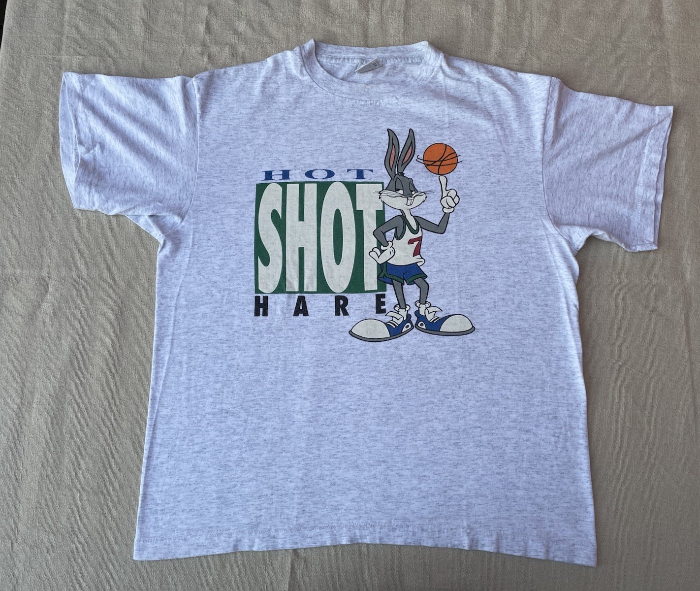 Vintage 90s Bugs Bunny Looney Tunes Basketball Tee XL USA Made