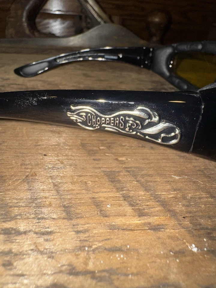 Очки солнцезащитные Choppers Biker663 черные с желтыми линзами с подкладкой - Изображение 2 из 4