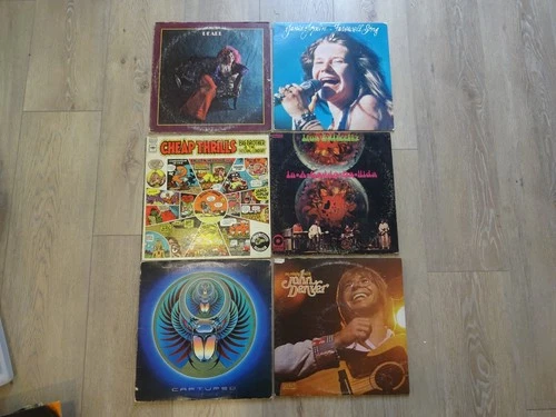 Lot of 6 vinyl record albums Classic Rock Janis Joplin, Journey, John Denver