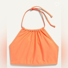 New Halter Tankini Swim Top Only Girls Old Navy Melon Orange Small Beach