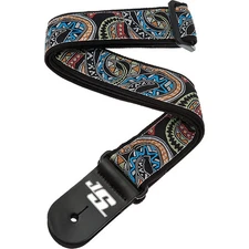 D'Addario Planet Waves Joe Satriani Nylon Guitar Strap Blk/Red/Grn Snakes Mosaic