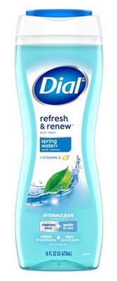 (2 PACK) Dial Body Wash Spring Water 16 Ounce Refresh & Renew+Vitamin-E
