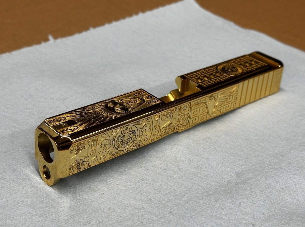 Glock19X アラベスク彫刻 スライド Glock 19 Slide Aztec Gold Plated Upper | eBay