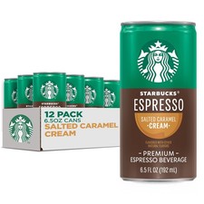 Starbucks Espresso and Cream, Salted Caramel, 6.5 fl Fl Oz Pack of 12 