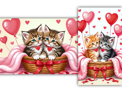 Cute Kittens Phone Wallpaper Bundle 9:16 & 16:9 Digital Image Picture Background
