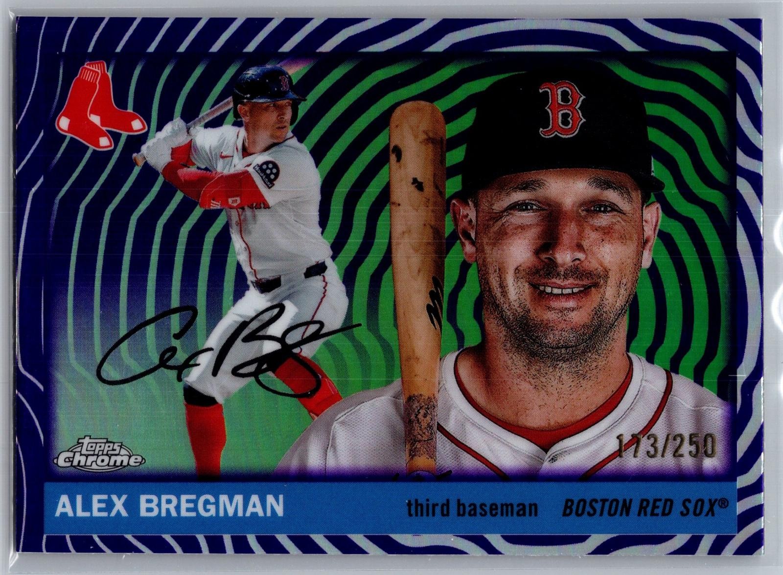 Alex Bregman 2025 Topps Chrome Platinum Purple Vibrations #196 Red Sox /250