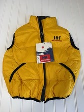 HELLY HANSEN DOWN Puffer VEST KIDS Small 5 6 REVERSIBLE Yellow Black NEW