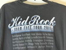 Kid Rock 2011 Born Free Tour Concert Tour Black Tshirt Short Sleeve Size 3XL EUC