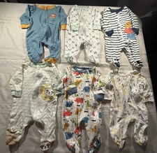 baby Boy 3M Sleeper Pajama sleeve/footie  Lot of 6 Koala Baby brand animals