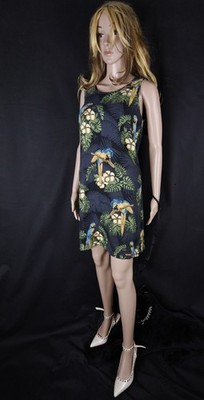 100% silk dress silk dress Guy Harvey black parrot design size M