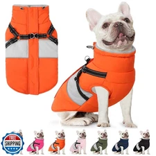 AOFITEE Dog Coat, Warm Dog Jacket with Harness Built in, Waterproof Coats for