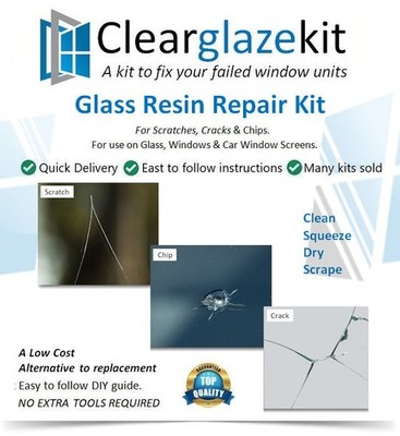 1 x Resin Reparatur Set für Kratzer, Risse & Chips. Glas & Autoscheiben