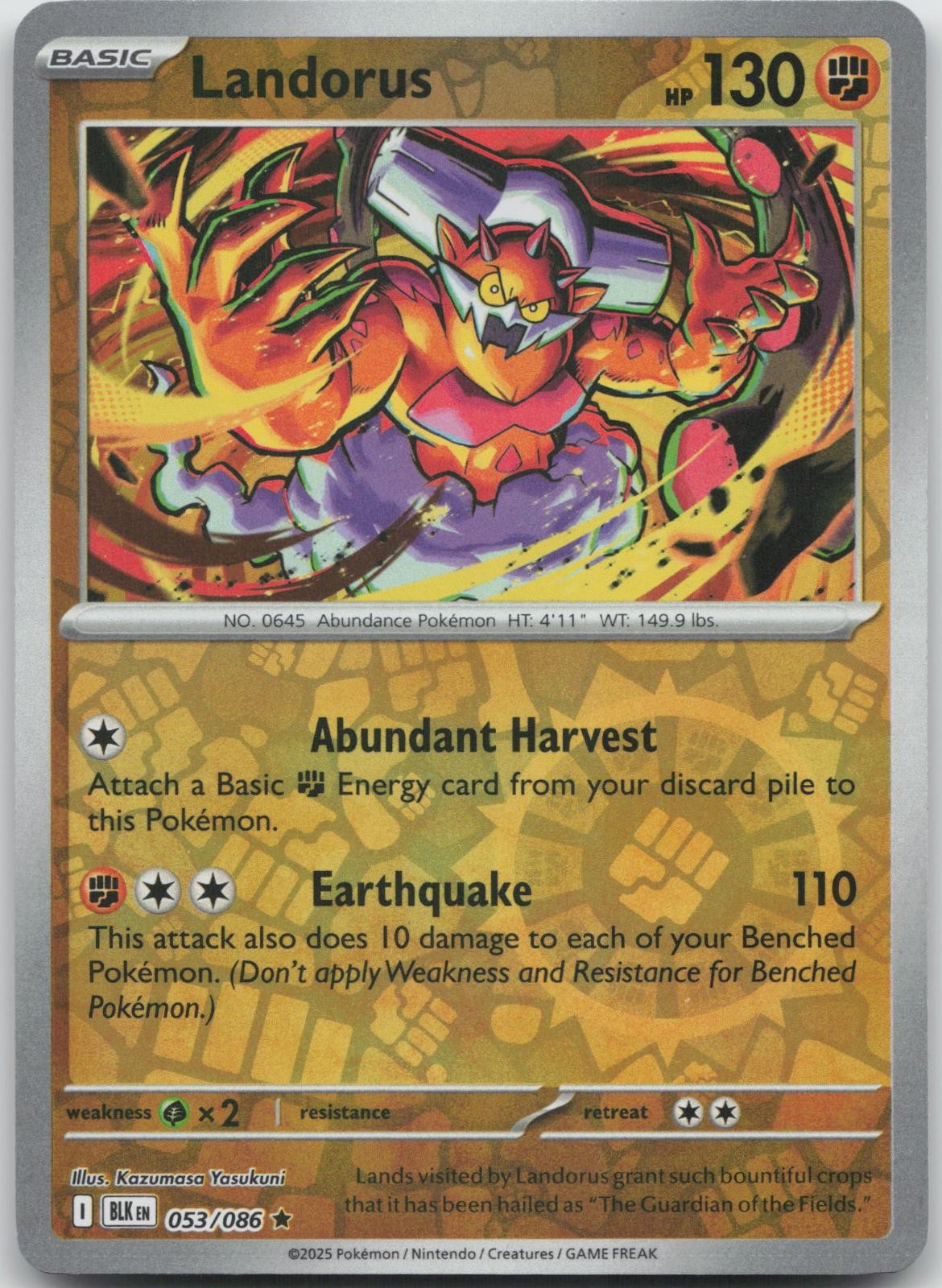 Landorus 053/086 R Black Bolt Pokemon Reverse Holo NM A64-09