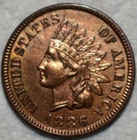 AU-UNC 1886 Type 1 Snow-4 Large 6 over Small 6 Indian Head Cent, Notable Variety