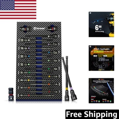 6'' Color Coded Impact Nut Driver Set - 18 Magnetic Drivers for Professionals