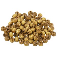 Natural Wood Beads, 100Pcs 6mm Diameter Round Loose Spacer Beads, Light Brown