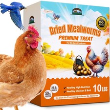10LB Dried Mealworms, Non-GMO Meal Worms for Chickens  Birds, High Protein C...