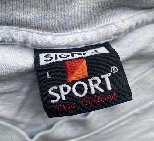 T-shirt vintage Signal sport punto singolo uomo grande habitat mucche fattoria grigio AOP - Foto 9 di 18
