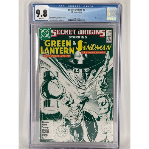Secret Origins 7 Green Lantern & Sandman. High Grade 9.8 CGC Brian Bolland Cover