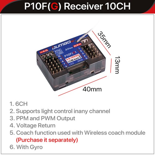 DUMBORC DDF-350 2.4G Transmitter+Receiver 10CH LCD FHSS Radio for RC Car Boat - Picture 12 of 35