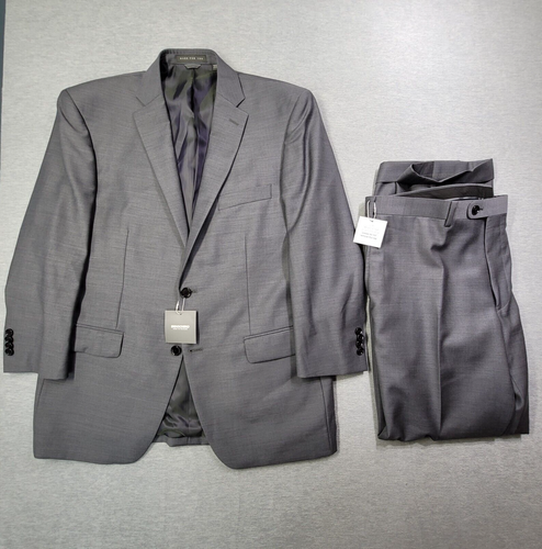 Indochino Anzug Herren maßgeschneidert 42R 37x31 grau Wolle Blazer Hose Neu mit Etikett