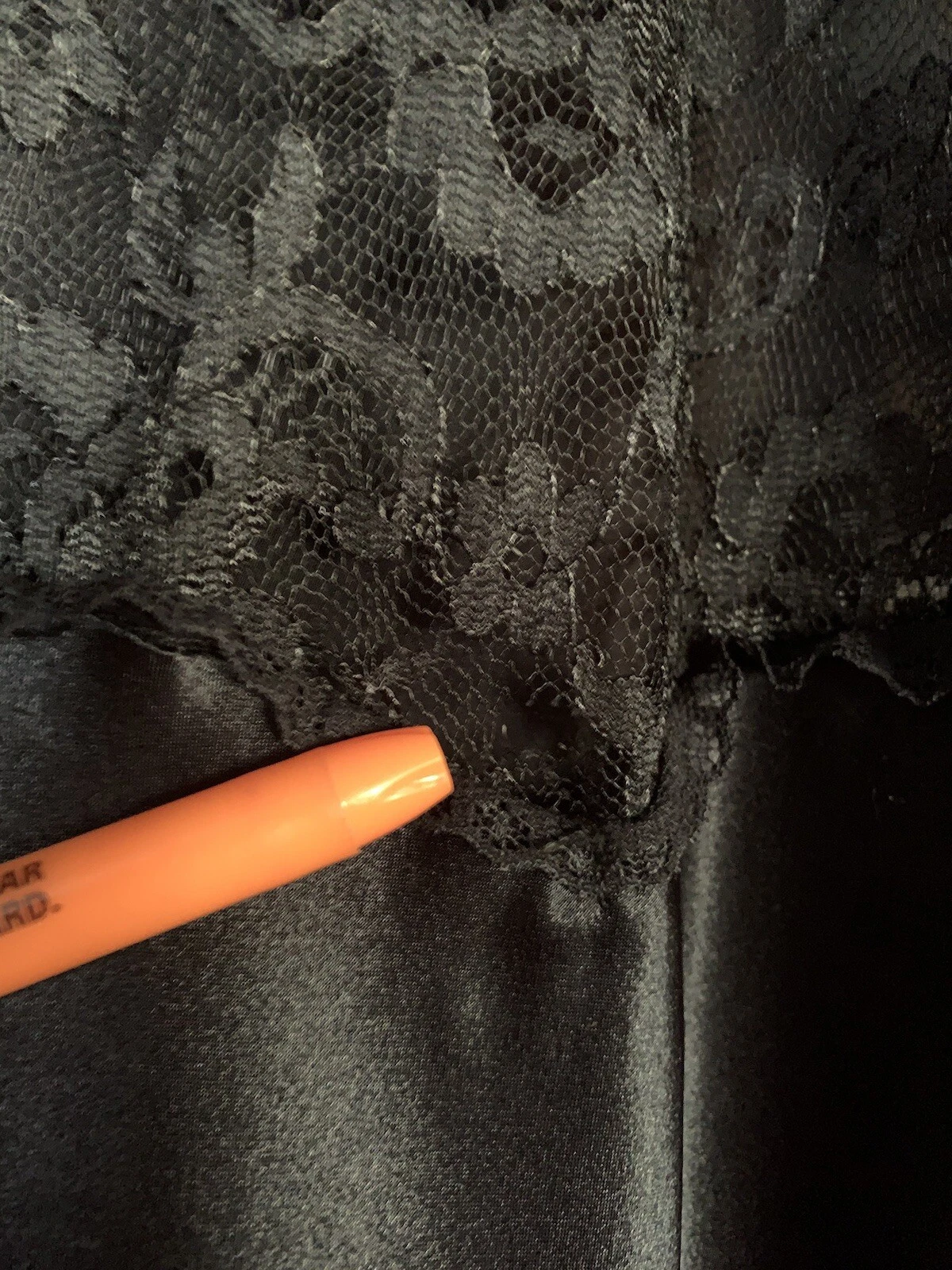 UNDERCOVER Camicia da notte vintage Victorias Secret L nera pizzo abito Stevie Nicks strega zingara