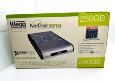 NEW - Ximeta NetDisk Mega 250Gb External Hard Drive with NDAS - Ethernet and USB