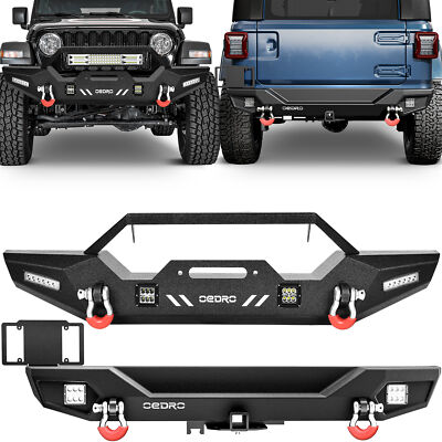 Front / Rear Bumper for 2018-2024 Jeep Wrangler JL & Unlimited w/ Led Lights