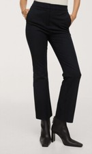 MANGO Black Flare Cut Trousers  Size 8 Side Pockets New With Tag