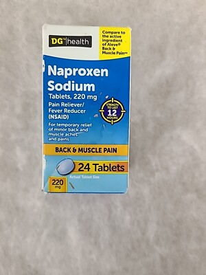 DG Health 220mg Naproxen Sodium Back & Muscle Pain 24 Tablets 