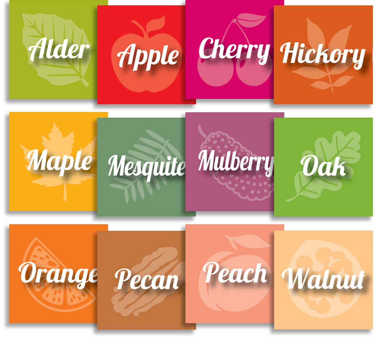 15 Smoking Wood Pellet Flavor Label Magnets Food Recommendation BBQ Smoker  Gifts