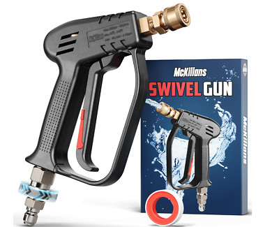 Short Pressure Washer Gun with Swivel High Pressure Water Handle with 3/8'' Male