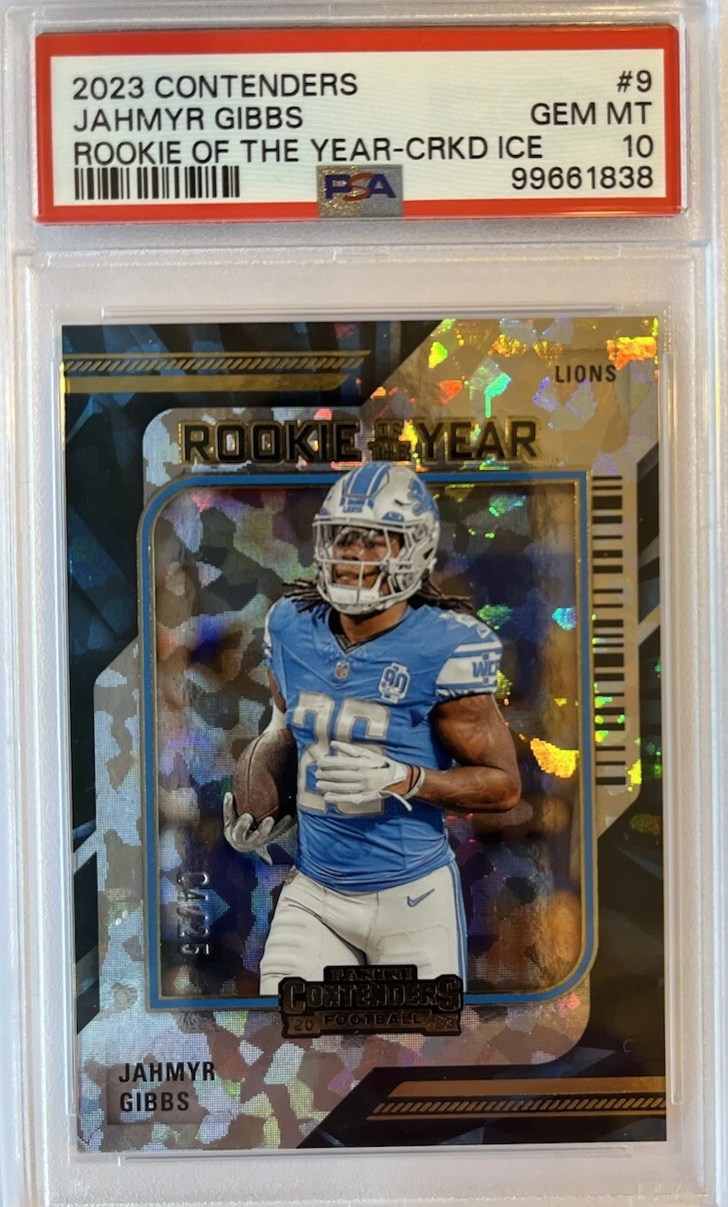 Jahmyr Gibbs Panini Contenders Rookie of the Year Contenders #9 Cracked Ice