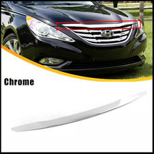 Fit For 2011-2013 Hyundai Sonata Chrome Front Upper Grille Hood Molding Trim Abs