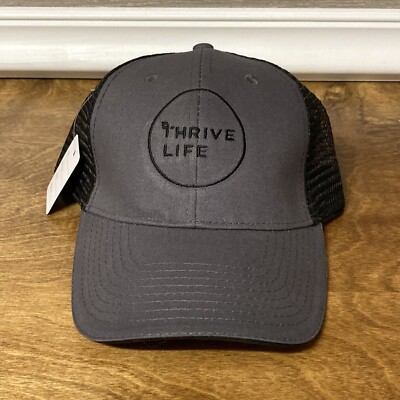 Thrive Life Hat Gray Black Logo New With Tags OSFM